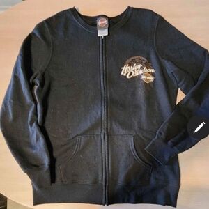 Harley-Davidson Kids Black Zip Hoodie with Logo Patch